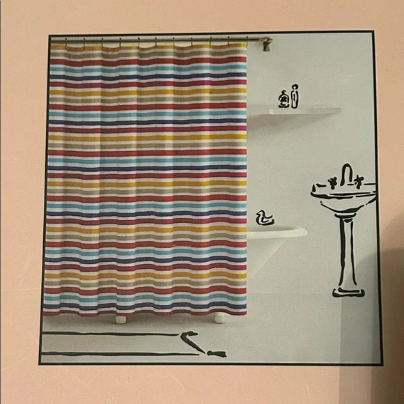 Kate Spade Multicolor Striped Shower Curtain - Picture 3 of 5
